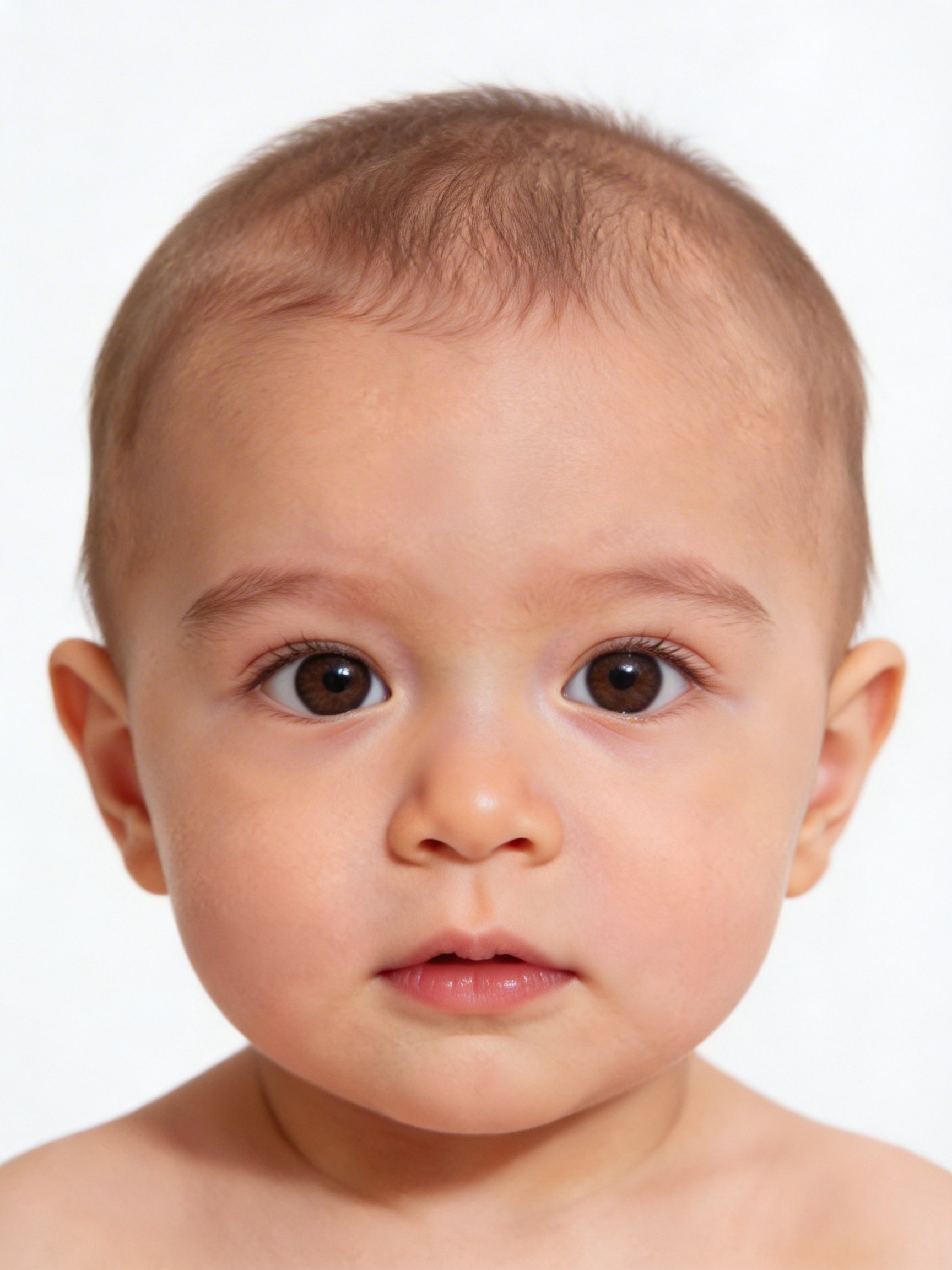 Neonato con occhi chiusi come esempio di foto tessera rifiutata