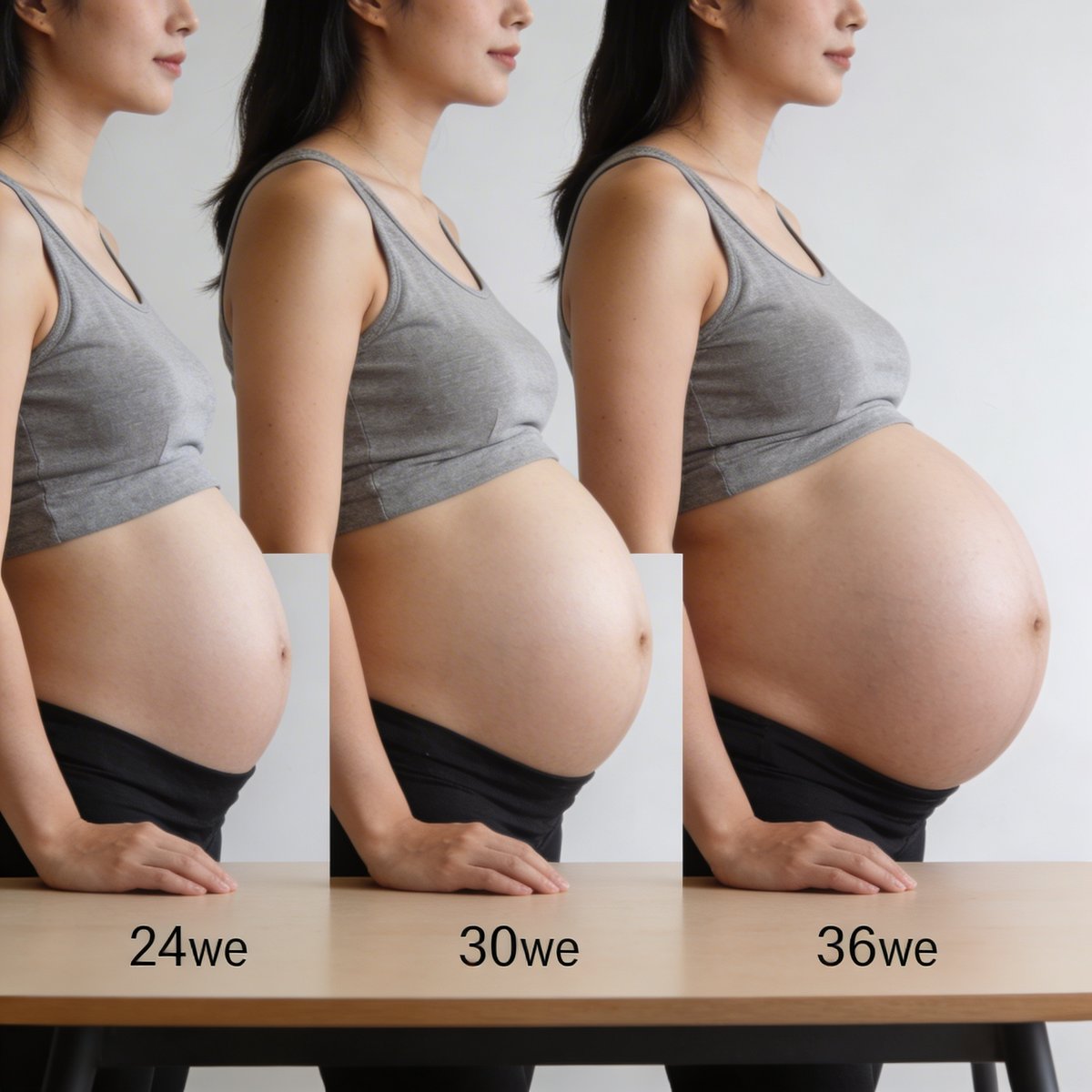 Calendario che indica le settimane ottimali per un servizio fotografico maternità tra la 28ª e la 34ª settimana